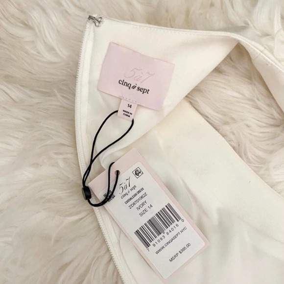 cinq a sept - NWT cassaleigh dress waist tie wrap sleeveless mini dressy ivory - Picture 9 of 10